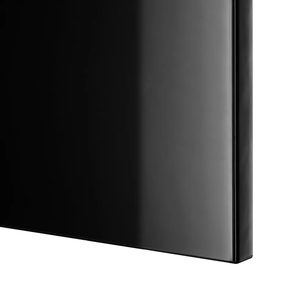 Black glossy panel, sleek & modern design. Edge smoothly finished.