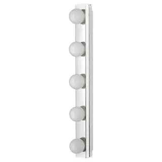 LEDSJÖ LED wall lamp, stainless steel, Length 60 x Width 6 x Depth 11 cm