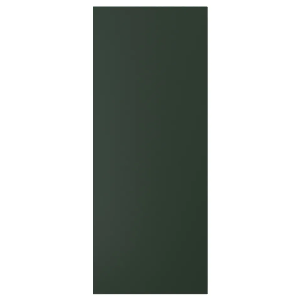 A rectangular dark green door. It has a clean, smooth surface and simple design. The door is made of fiberboard painted with acrylic paint.