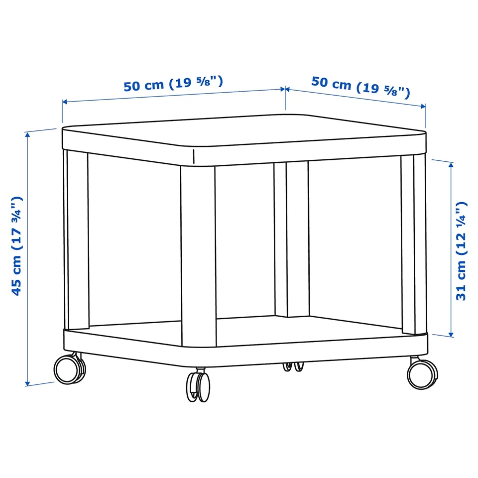 Illustration with measurements for the product: TINGBY.
