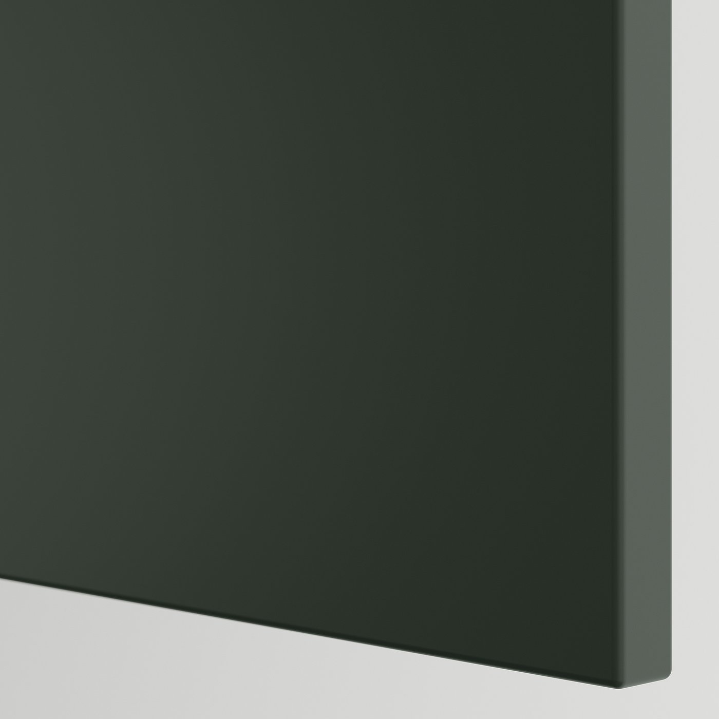 Close-up of a modern, sleek black kitchen cabinet, showcasing its smooth finish and sturdy construction.