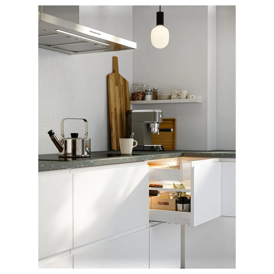 EKBACKEN Worktop, grey terrazzo effect/laminate, 246x2.8 cm