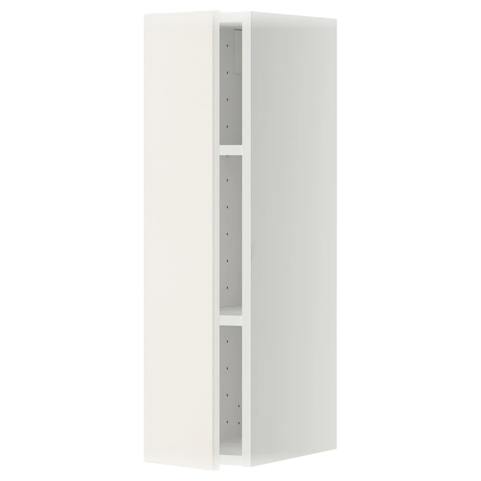 METOD white wall kitchen cabinet, modern, square, smooth finish.