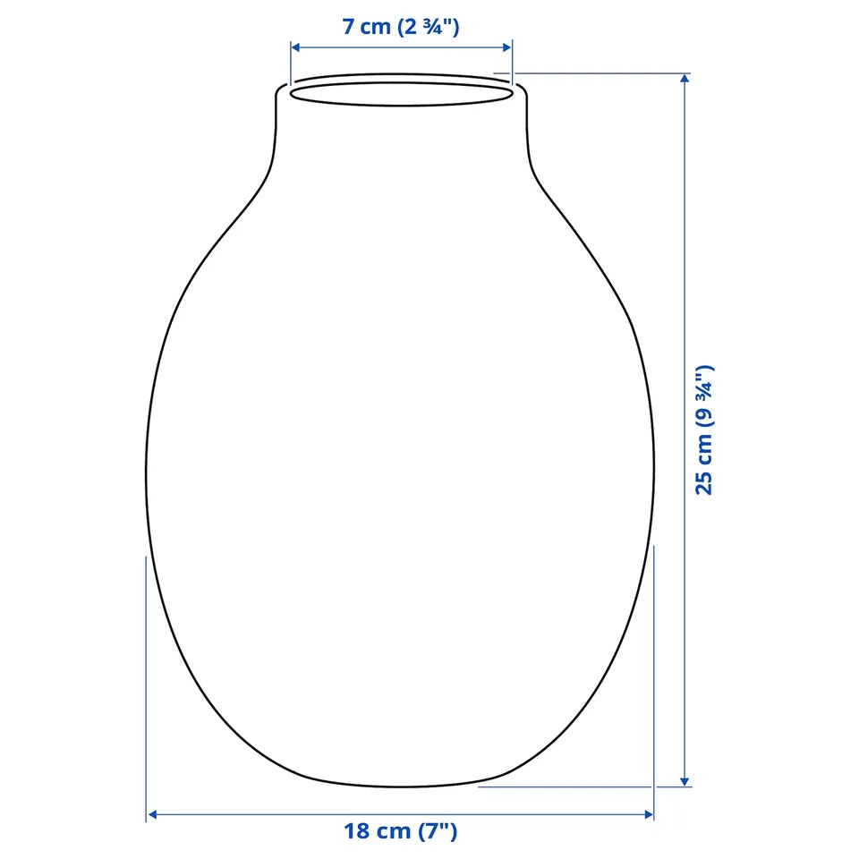 BLODBJÖRK Vase, beige, 25 cm