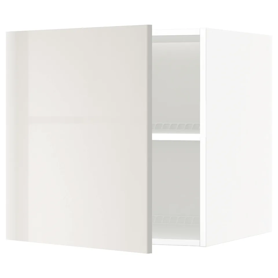 METOD high-gloss white kitchen cabinet, modern, rectangular, single door.