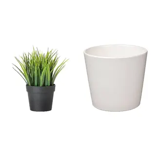 artificial potted plant + pot