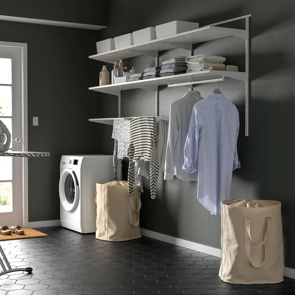 BOAXEL Laundry combination, white, 227x40x101 cm