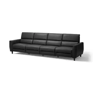 RULLERUM 4-seat sofa w 2 electric recliners, Grann/Bomstad black, Width 334 x Height 98 x Depth 94 cm