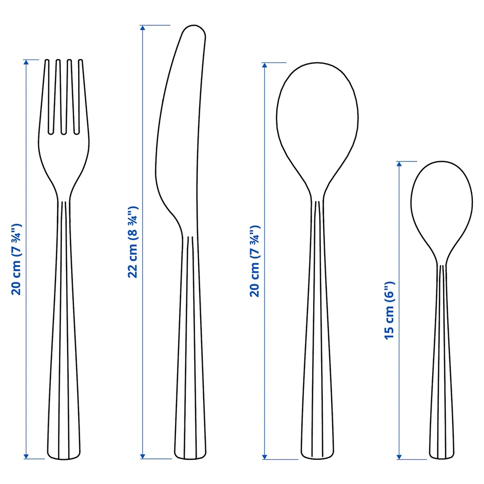 SJUGÄLSHAJ 24-piece cutlery set, stainless steel