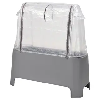 ASPAREN plant set 89x38x91 out grey/transp set: cover for planter + planter, outdoor/transparent white + grey outdoor, 83x51x31 cm