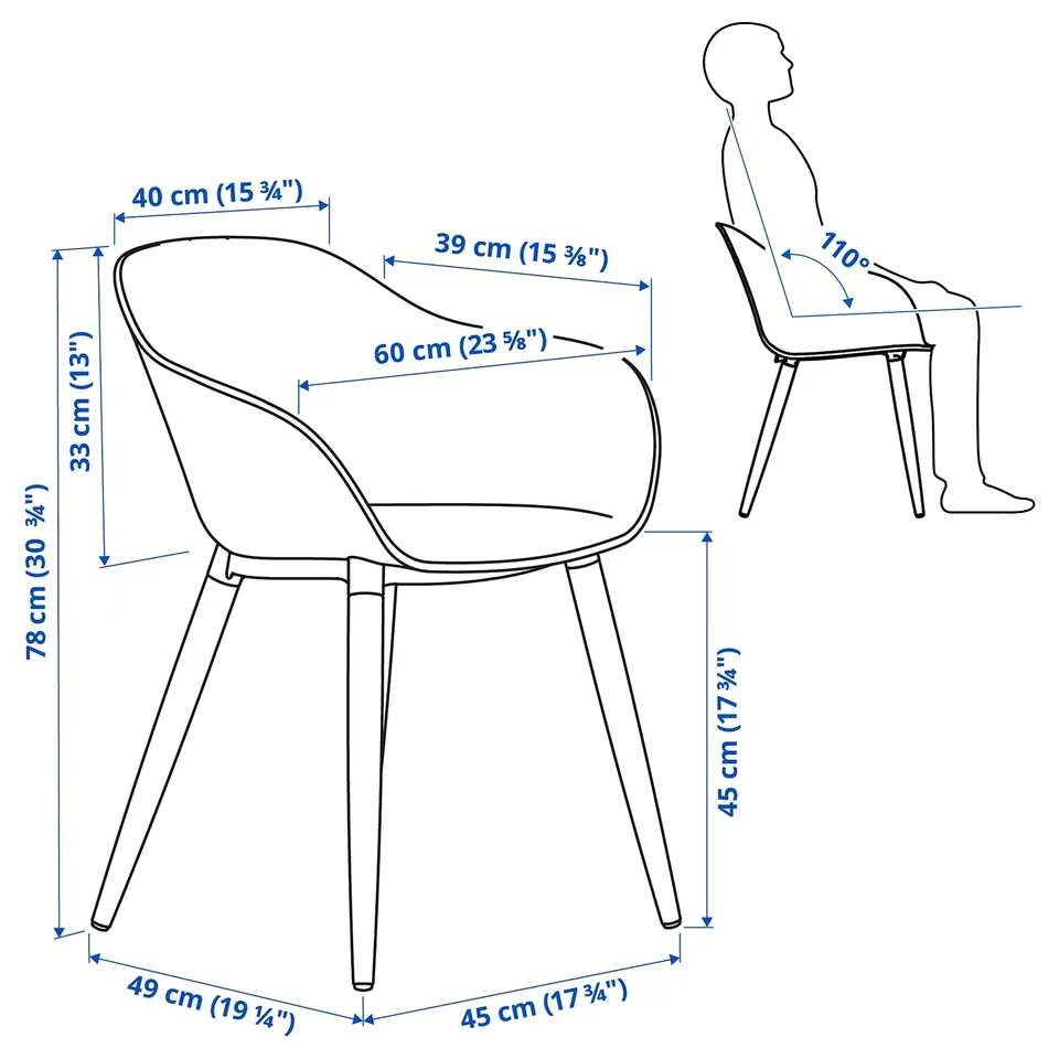 Illustration with measurements for the product: MÖRBYLÅNGA.