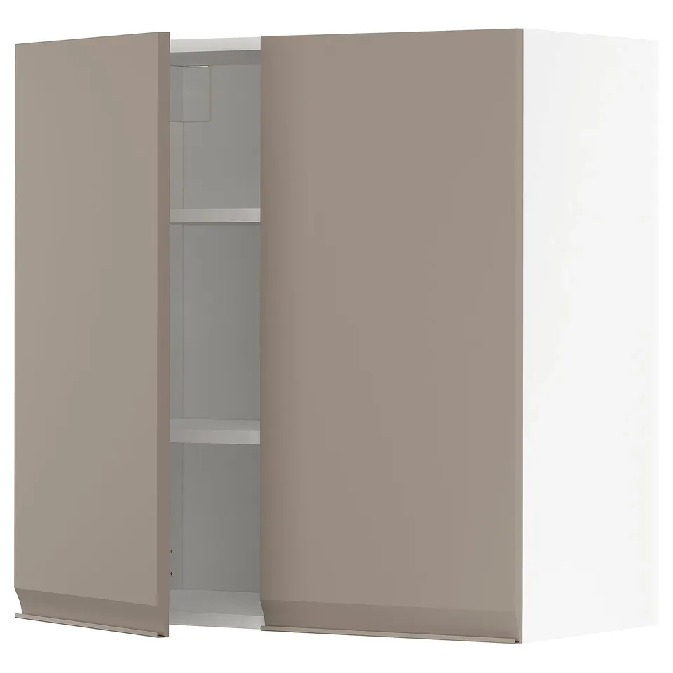 METOD kitchen cabinet: grey-beige, square design, adjustable shelf.