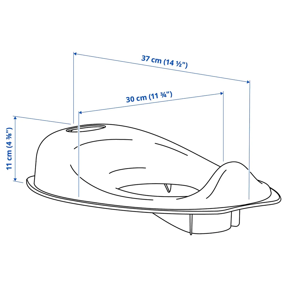 Illustration with measurements for the product: TOSSIG.