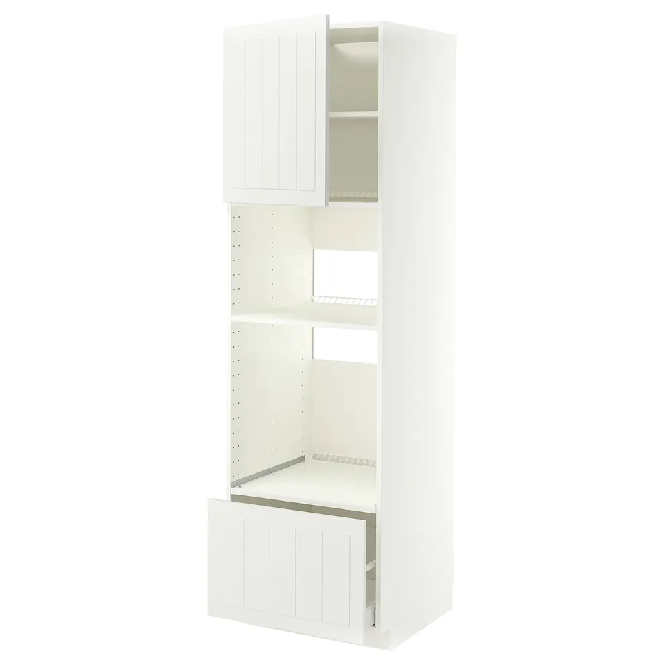 METOD / MAXIMERA High cabinet f built-in appliances, white/Stensund white, 60x60x200 cm