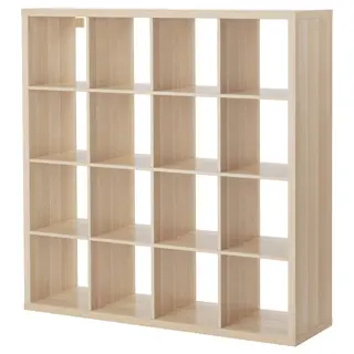 KALLAX shelving unit, white stained oak effect, 147x147 cm