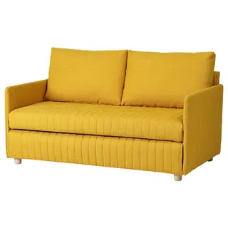 FRIDHULT sofa-bed, Skiftebo yellow, Depth 76 x Height 61 x Width 126 cm
