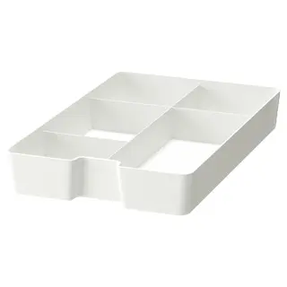 KUGGIS insert with 5 compartments, white, Length 26 x Width 17 x Height 4 cm