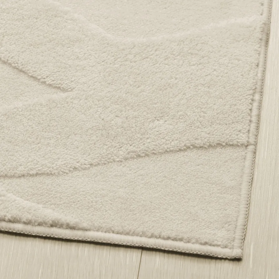 VÄXELFEL Rug, low pile, off-white, 133x195 cm