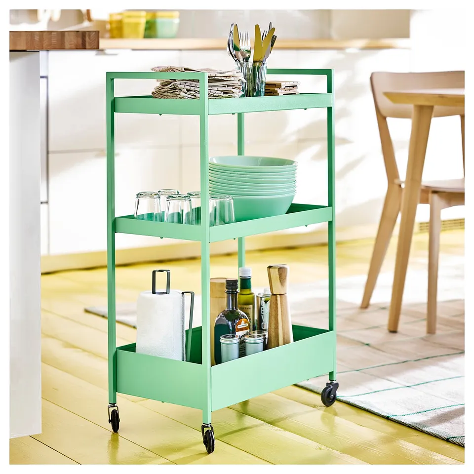 NISSAFORS Trolley, light green, 50.5x30x83 cm