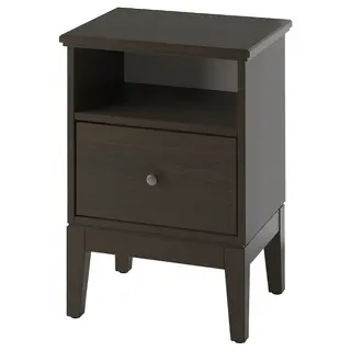 IDANÄS bedside table, dark brown stained, 47x40 cm