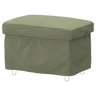 STRANDMON slipcover for footstool, Naggen grey-green
