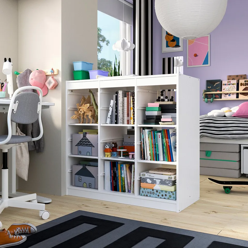 TROFAST Storage combination with shelves, room divider/white, 99x44x95 cm