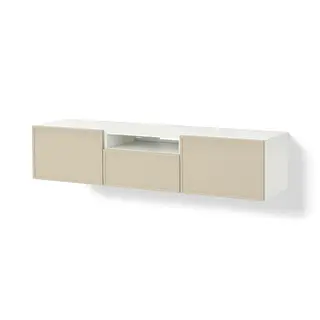 BESTÅ TV bench, white/Krukmakare beige, 180x42x39 cm