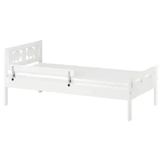 KRITTER bed frame and guard rail, white, 70x160 cm