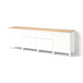 BESTÅ storage combination, white/Lappviken white, 240x42x76 cm