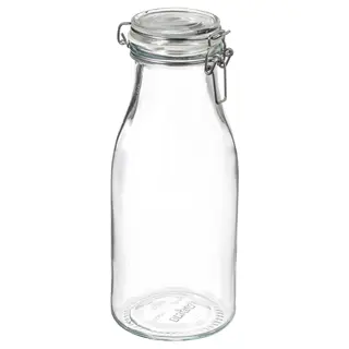 KORKEN bottle shaped jar with lid, clear glass, 1 l