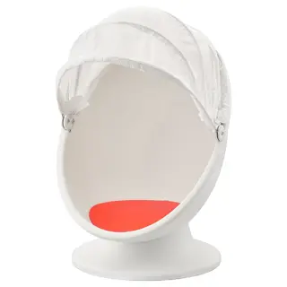 IKEA PS LÖMSK swivel armchair, white/red, Width 59 x Depth 62 x Height 75 cm