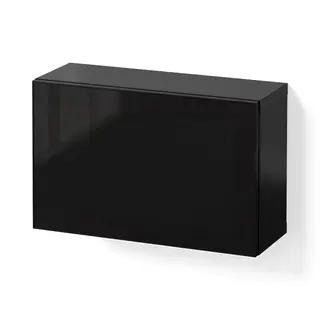 BESTÅ wall-mounted cabinet combination, black-brown Glassvik/black smoked glass, 60x22x38 cm