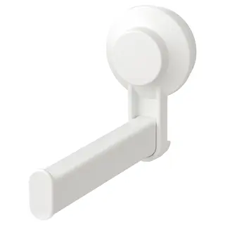 TISKEN toilet roll holder with suction cup, white, Width 15 cm