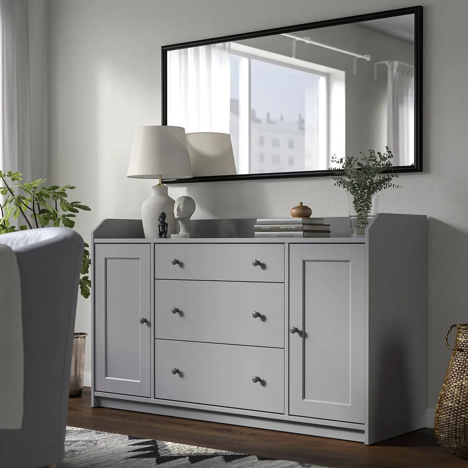 NYPONBUSKE Mirror, black, 65x135 cm