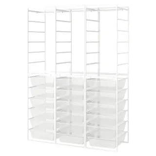 JONAXEL wardrobe combination, white, 148x51x207 cm