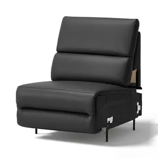 RULLERUM 1-seat section, Grann/Bomstad black, Depth 94 x Width 75 cm