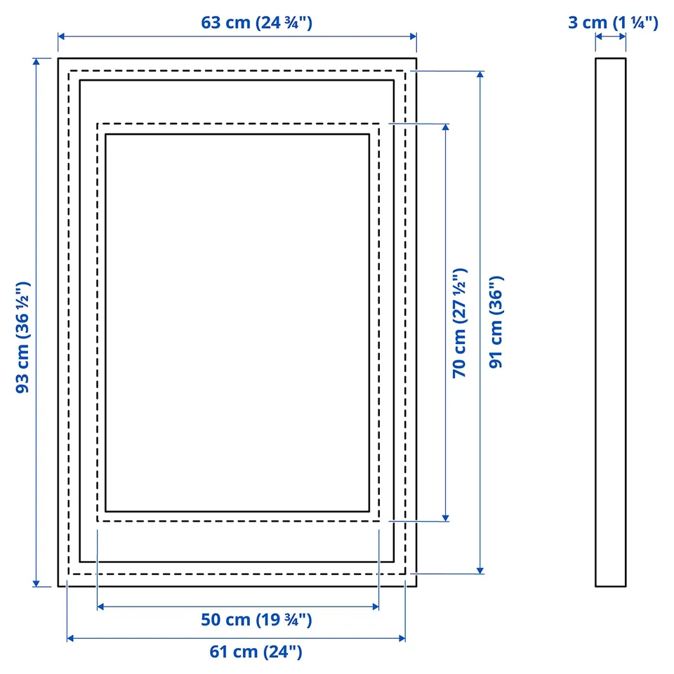 Illustration with measurements for the product: RÖDALM.