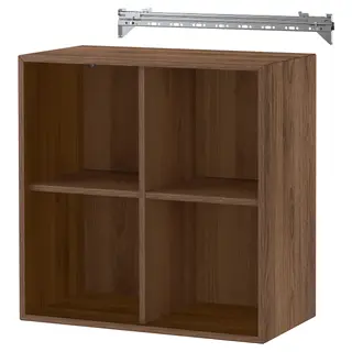 EKET wall-mounted shelving unit w 4 comp, brown walnut effect, 70x35x70 cm