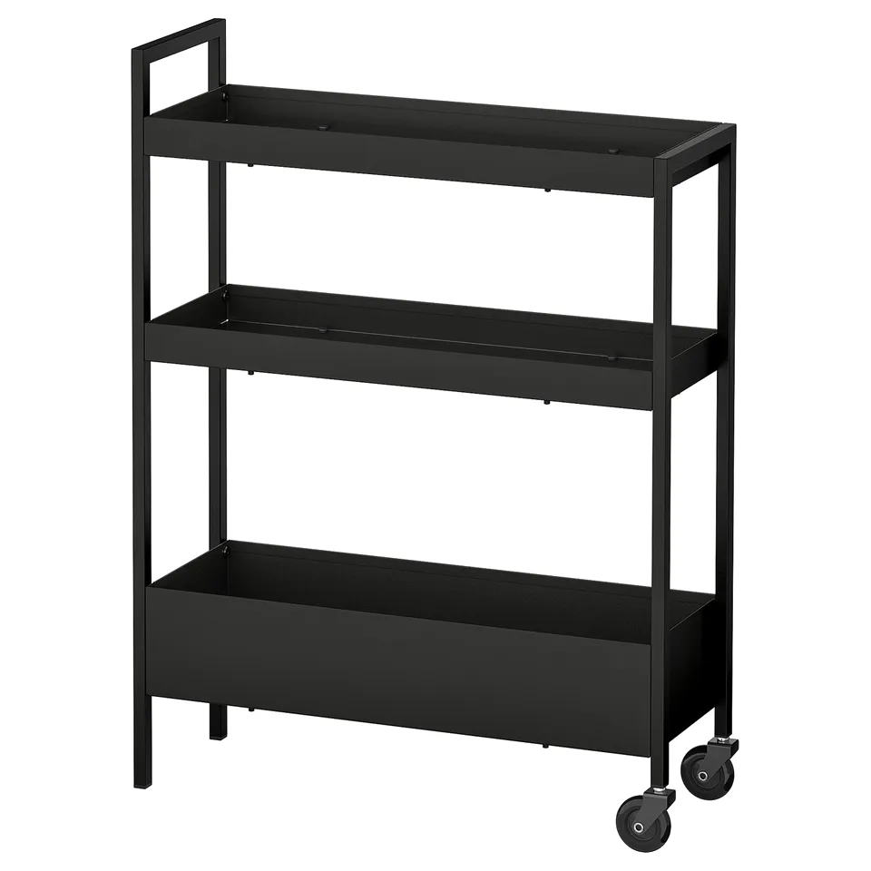 NISSAFORS Trolley, black, 50.5x19x67 cm
