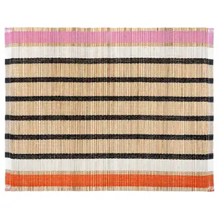 MÄVINN place mat, banana fibre/stripe pattern, 35x45 cm