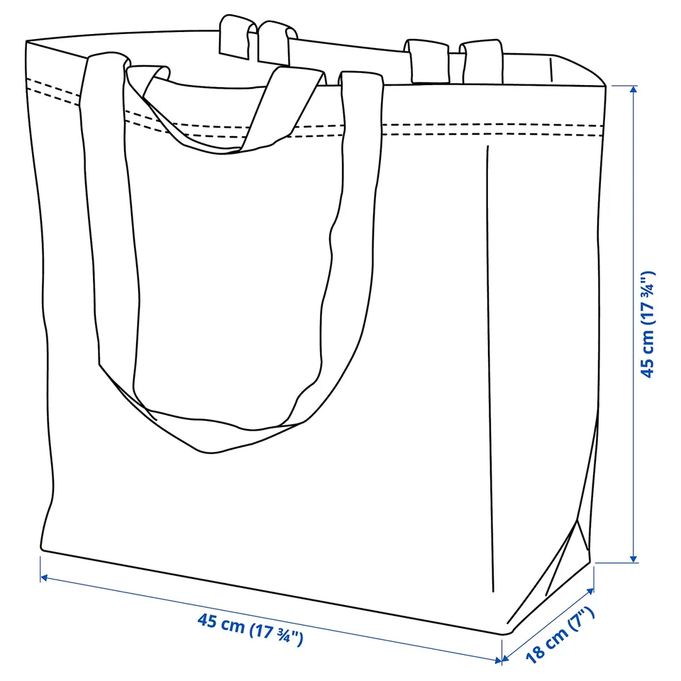 FRAKTA Carrier bag, medium, blue, 45x18x45 cm/36 l