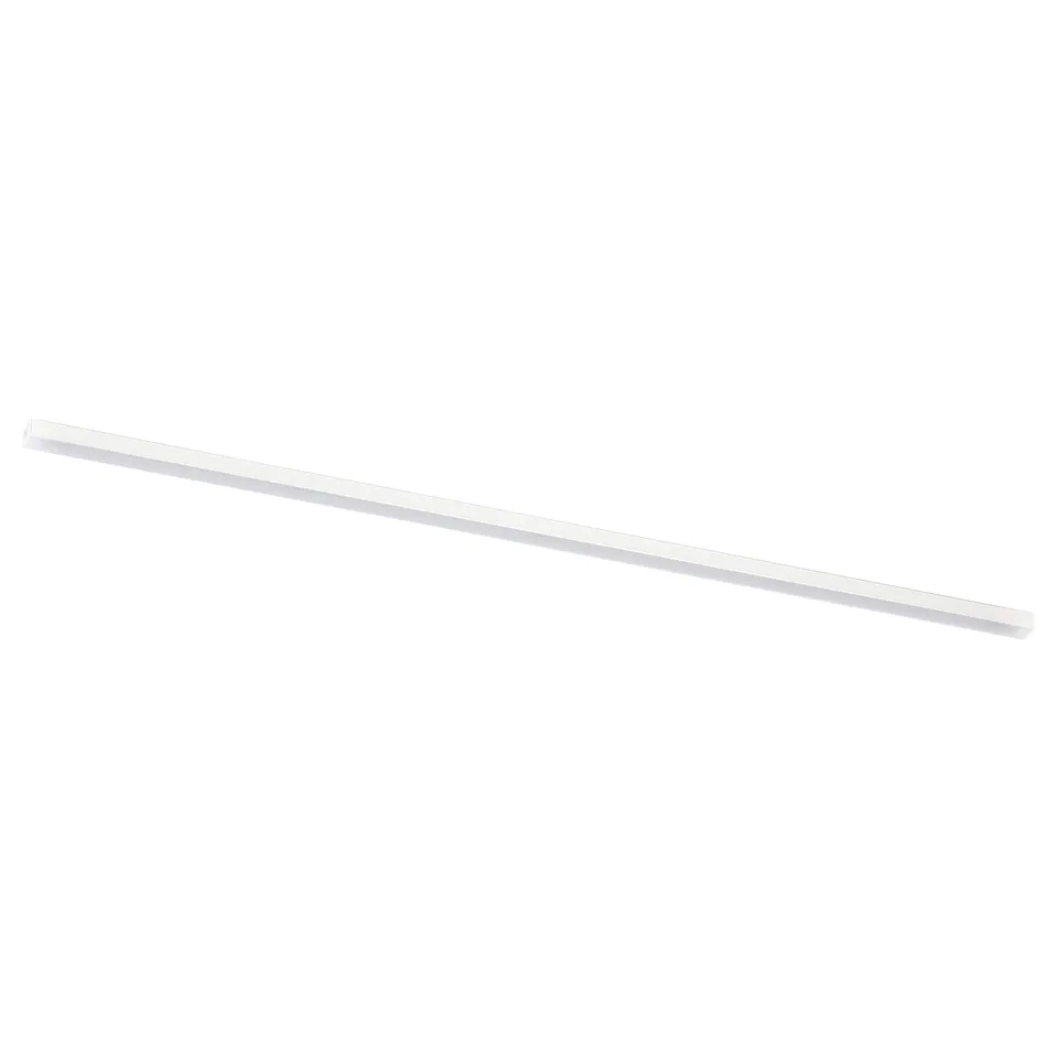 A MITTLED light bar, white, made of aluminium and plastic. Its sleek and linear, designed for kitchen use, offering bright and dimmable light.