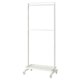 MITTZON frame w cstrs/clths rail/disp shlf, white, 85x205 cm