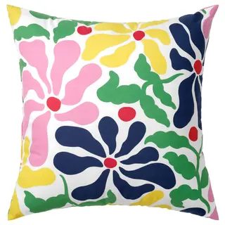 GLANSHÄGG cushion, multicolour/floral pattern, Length 50 x Width 50 cm