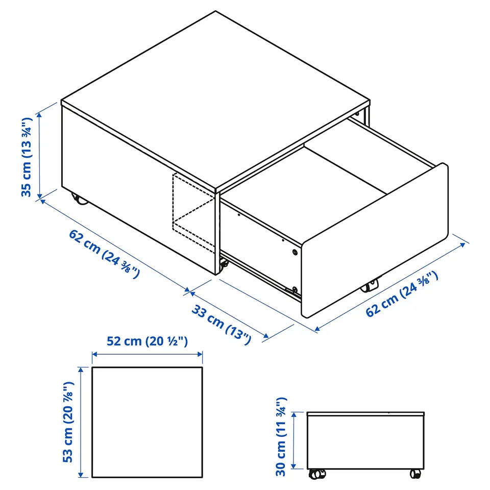 part: SLÄKT storage box with castors