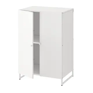 JOSTEIN shelving unit with doors, in/outdoor/white, 61x44x90 cm