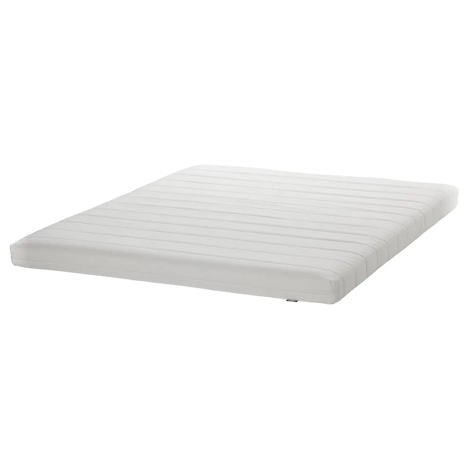 A white ÅFJÄLL foam mattress, rectangular, with a quilted cover, fitted for comfort.