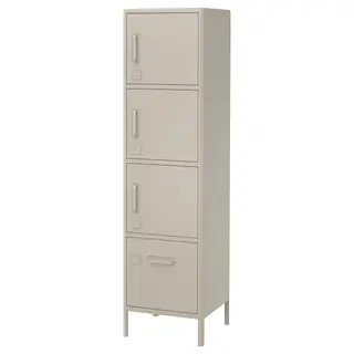 IDÅSEN high cabinet with drawer and doors, beige, 45x172 cm