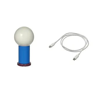 IKEA/SITTBRUNN set: LED portable lamp + USB-C to USB-C, battery-operated dimmable/blue light yellow + white, 22 cm