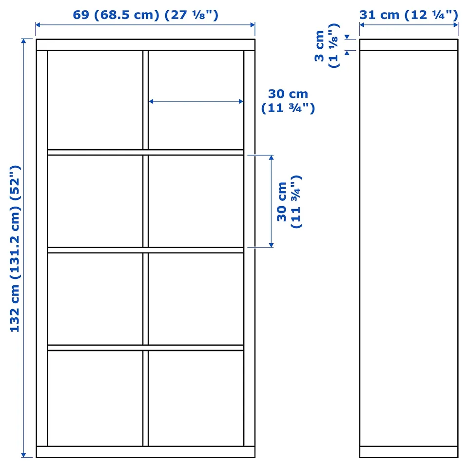 Illustration with measurements for the product: FLYSTA.